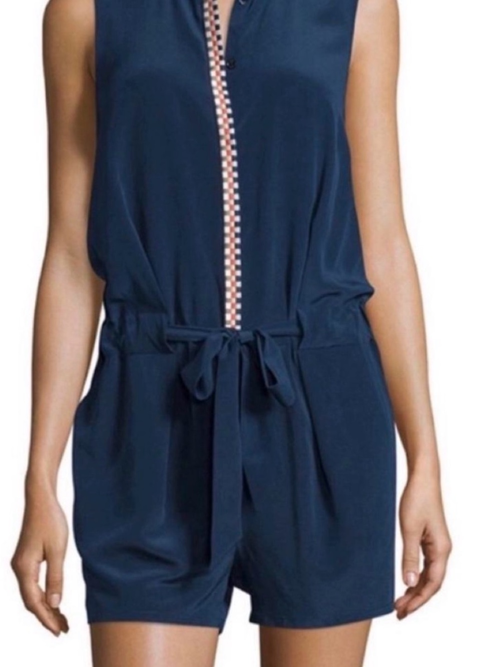 Tory Burch ‘Marguerite’ Sleeveless Silk Romper